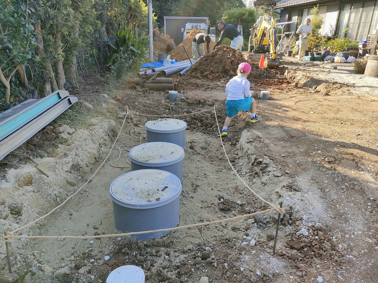 三男坊はしゃぐ。古民家再生Y様邸。リフォーム・リノベーションなら知多市のカワイ建築工房へ。