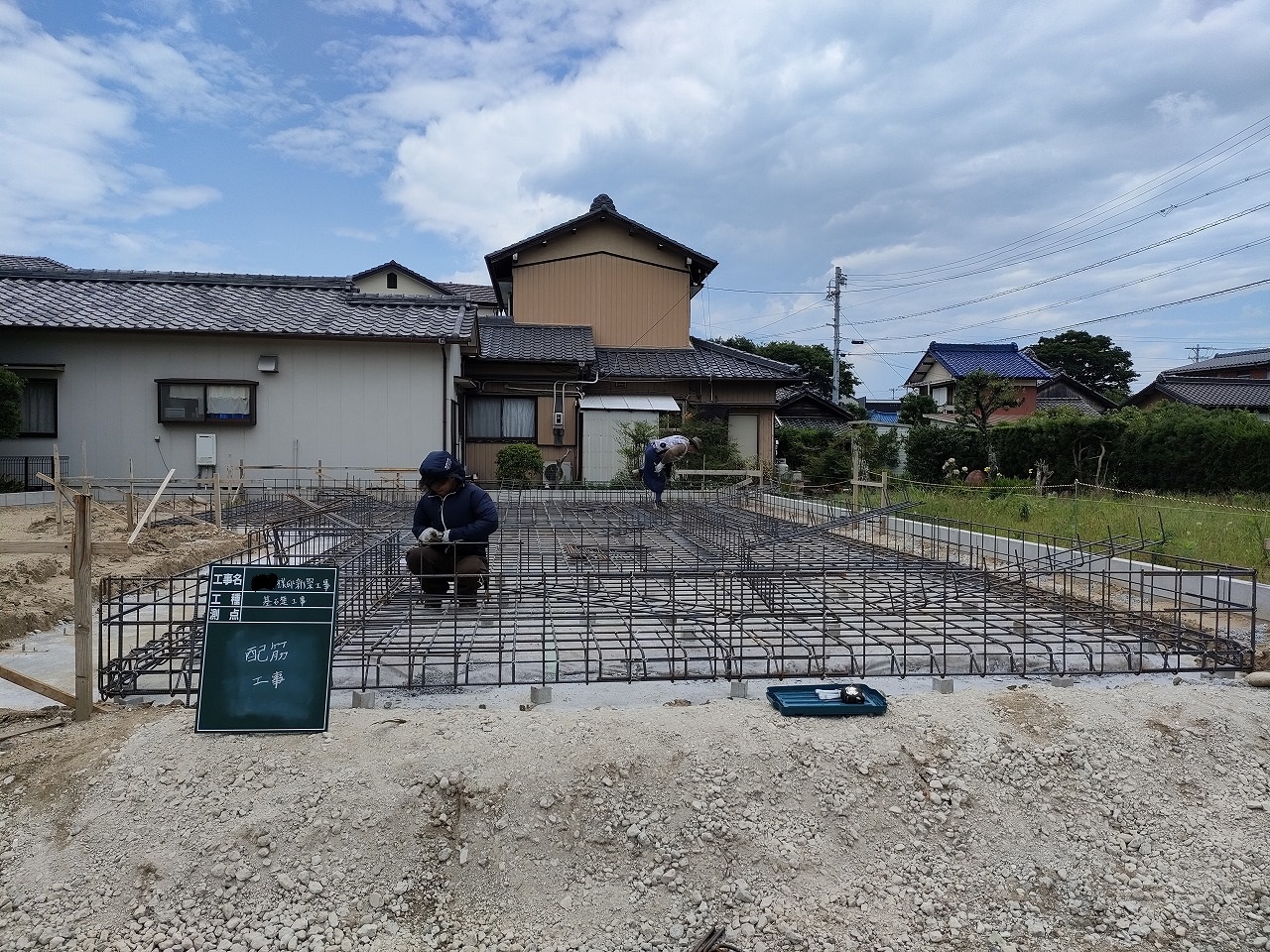 愛知県知多市　新舞子　新築　注文住宅　工務店　基礎工事　配筋工事　施工写真③