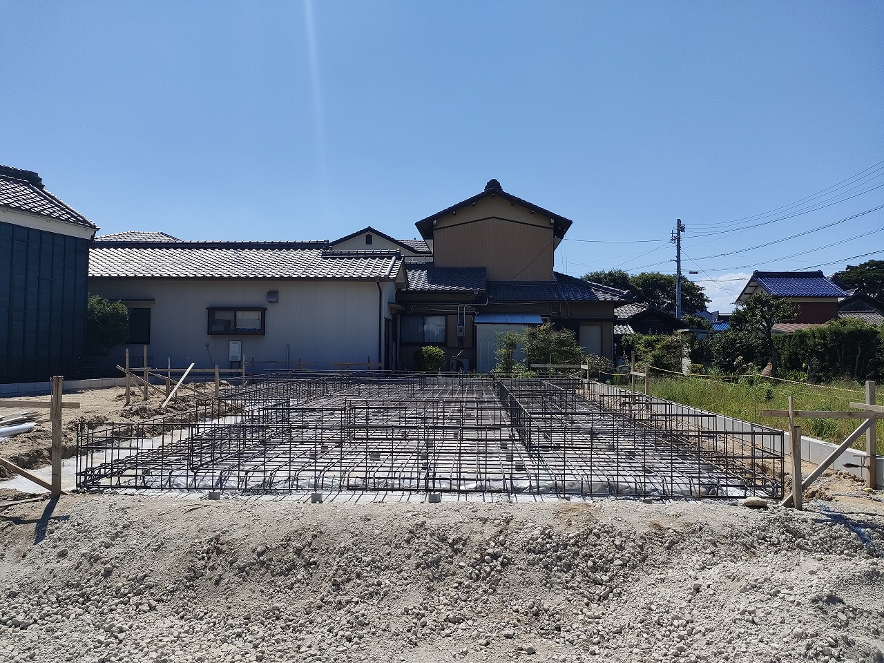 愛知県知多市　新舞子　新築　リフォーム　古民家再生　注文住宅　工務店　基礎工事　配筋工事　施工写真④