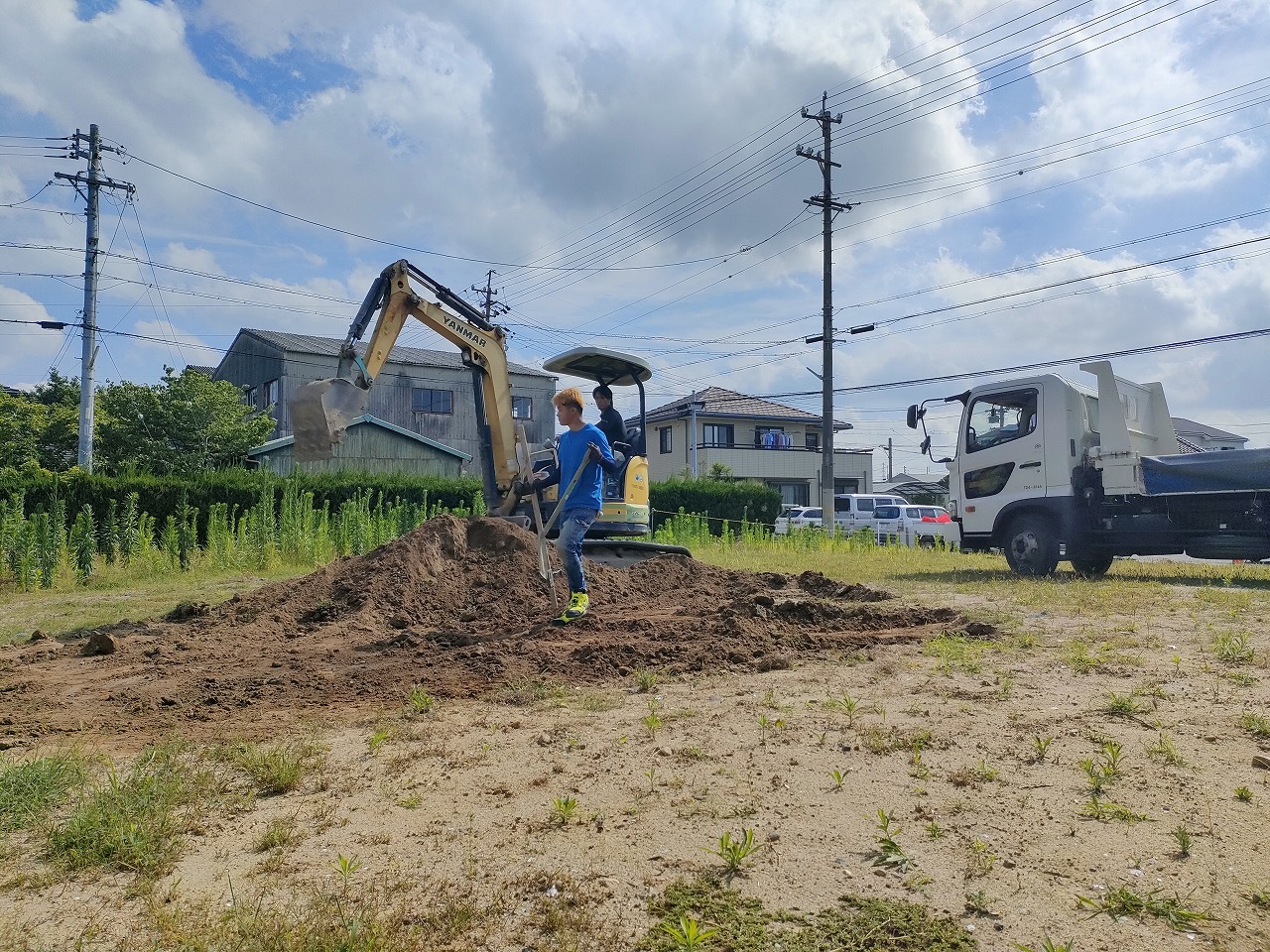 掘削工事から②　知多市　新舞子　新築工事　造成工事　一級建築士と建てる家